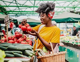 young woman shopping for groceries